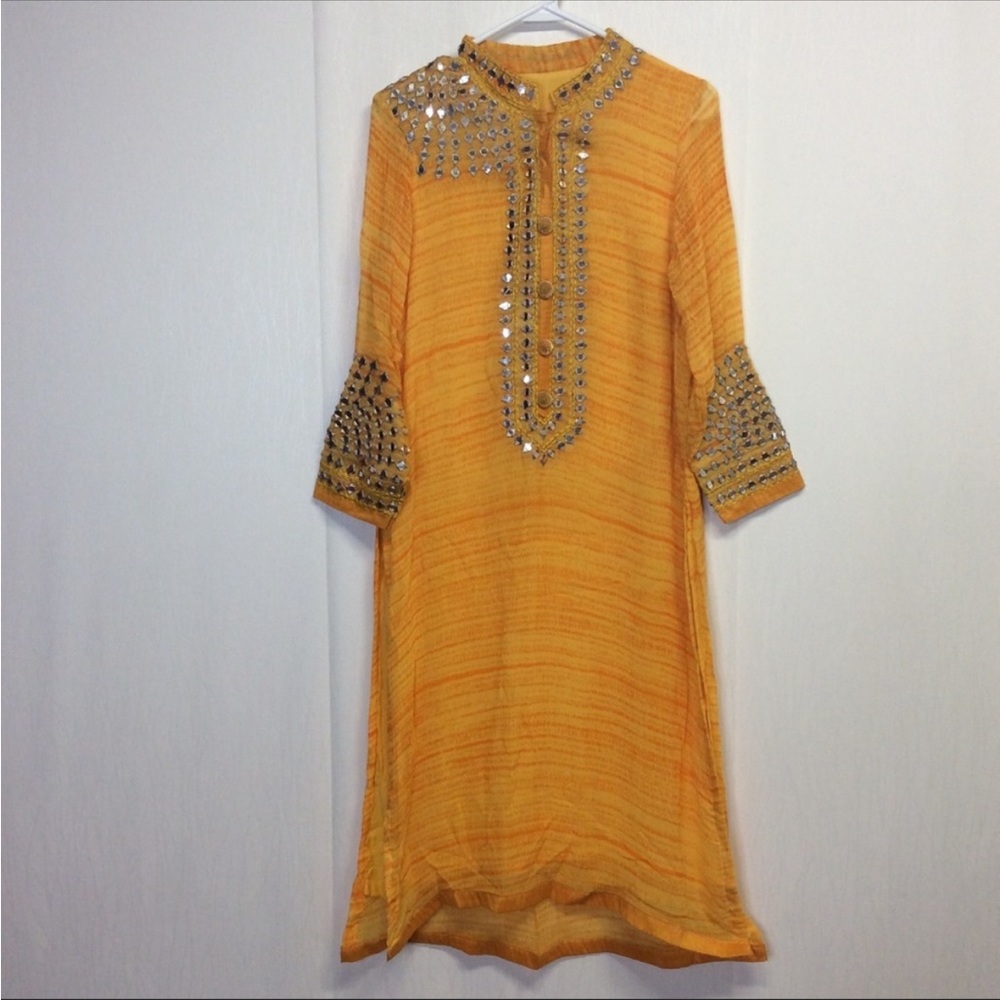Real Mirror Kurti Yellow/Orange Pakistani / Indian